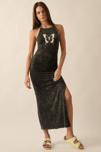 Vintage Wash Butterfly Maxi Dress