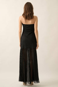 Strapless Drop-Waist Maxi Dress