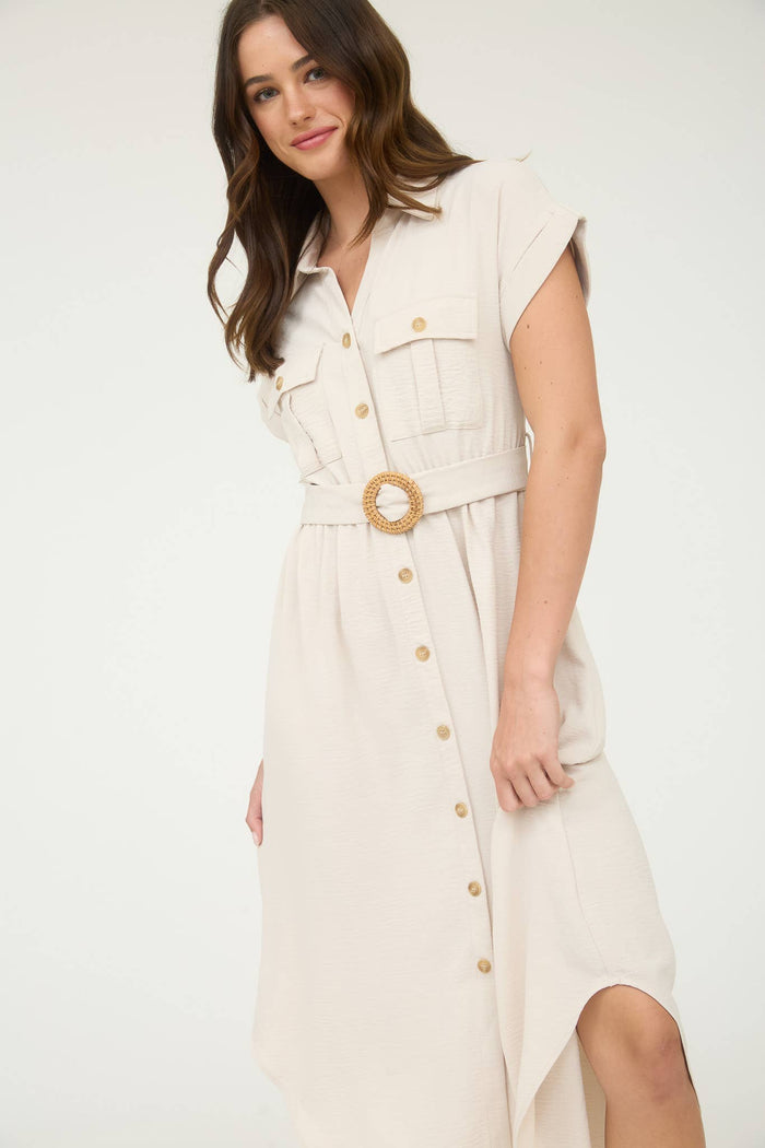 BELTED MIDI DRESS