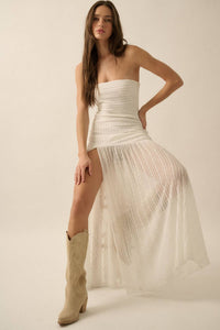 Strapless Drop-Waist Maxi Dress