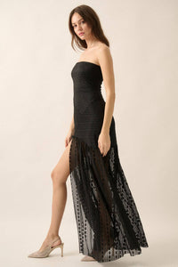 Strapless Drop-Waist Maxi Dress