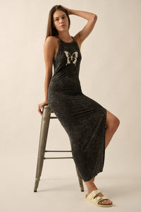 Vintage Wash Butterfly Maxi Dress