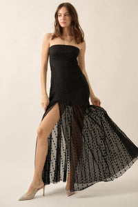 Strapless Drop-Waist Maxi Dress