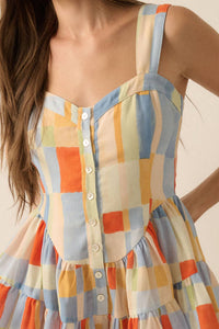 Multicolor Ruffled Romper Dress