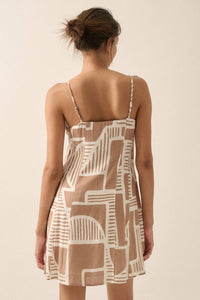 Abstract-Print Mini Dress