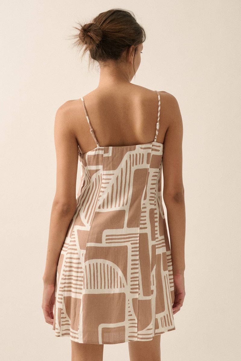 Abstract-Print Mini Dress