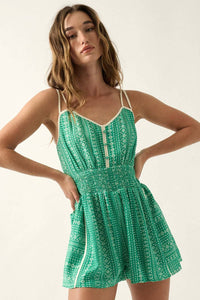 Aztec V Neck Romper