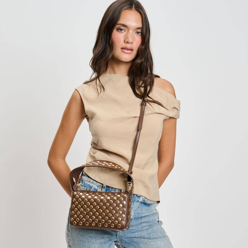 Isabel Studded Crossbody: Oatmilk