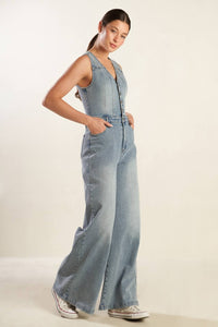 Light Washed Denim Jumpsuit
