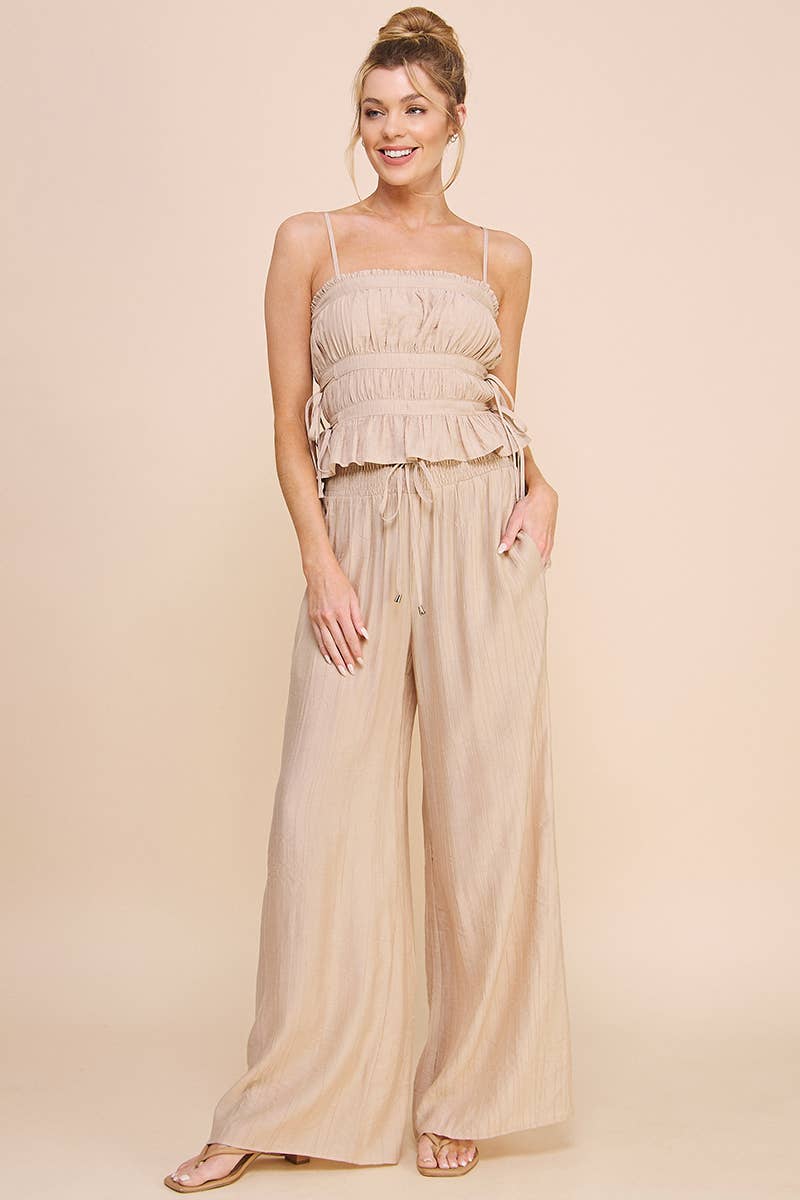 Bamboo Texture Flowy Pants
