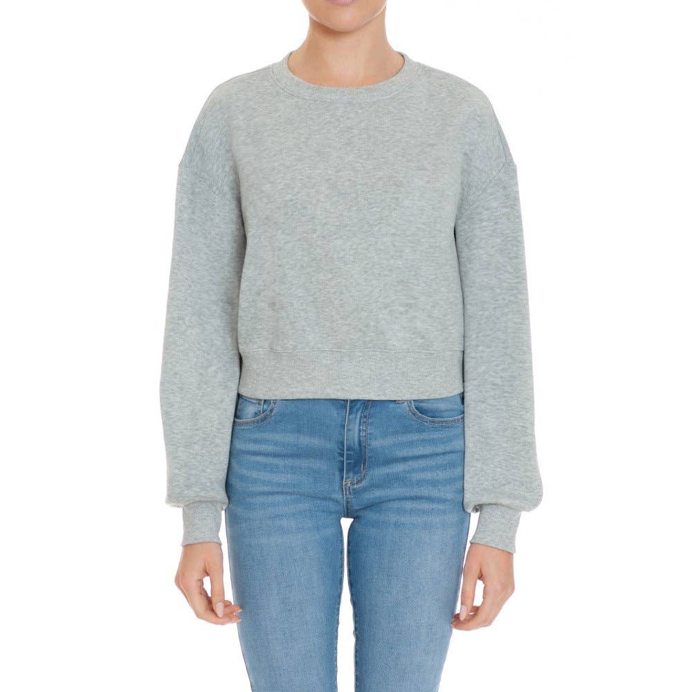 CROPPED PULLOVER: Heather Grey