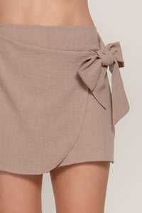 Side Ribbon Tie Skort