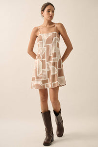 Abstract-Print Mini Dress