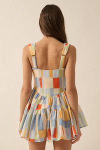 Multicolor Ruffled Romper Dress