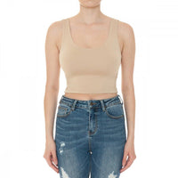 DOUBLE LAYER CROP TANK TOP: DESERT