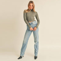Turtle Neck Sweater: GREEN