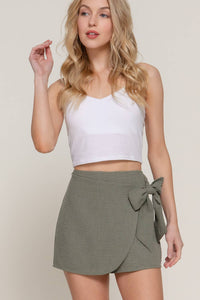 Side Ribbon Tie Skort