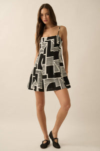 Abstract-Print Mini Dress