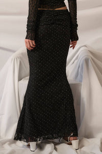 Ruched Mermaid Maxi Skirt