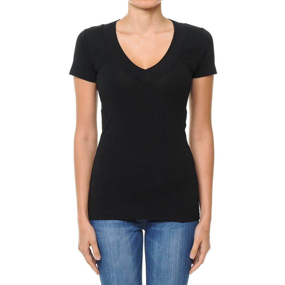 SHORT SLEEVE TOP: BLACK