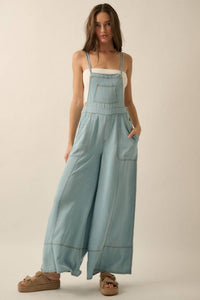 Denim Wide-Leg Overalls