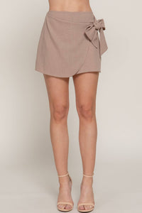 Side Ribbon Tie Skort