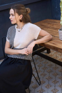 COLORBLOCK SWEATER: BLACK MULTI