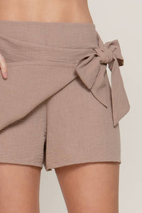 Side Ribbon Tie Skort