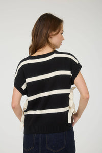 SIDE TIE SWEATER: BLACK
