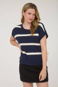 SIDE TIE SWEATER: BLACK