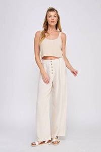 Soft Linen High-Waisted Palazzo Pants