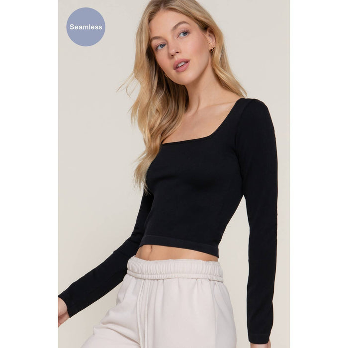 Ribbed Top: BLACK