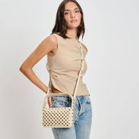 Isabel Studded Crossbody: Oatmilk
