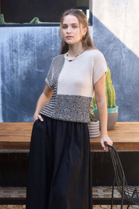 COLORBLOCK SWEATER: BLACK MULTI