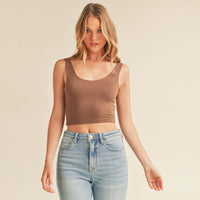 DOUBLE LAYER  TANK TOP:Heather Grey
