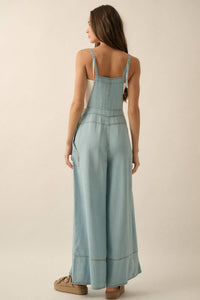 Denim Wide-Leg Overalls