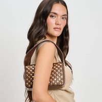 Isabel Studded Crossbody: Oatmilk