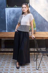 COLORBLOCK SWEATER: BLACK MULTI