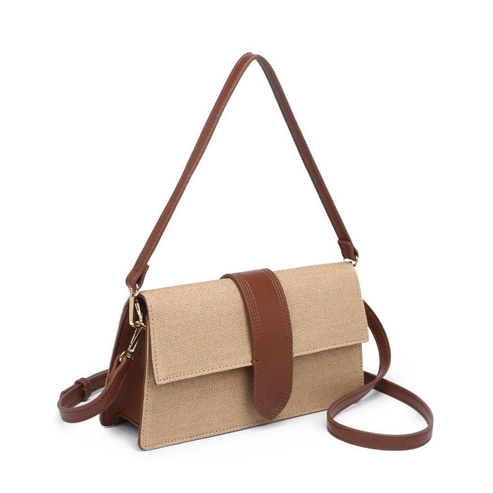 Straw Crossbody: Natural Tan
