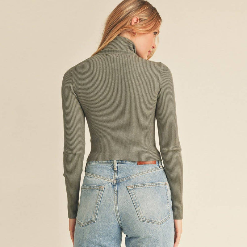 Turtle Neck Sweater: BLACK