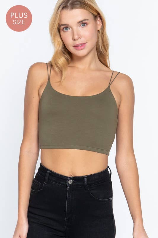 Strap Two Ply Knit Crop Cami