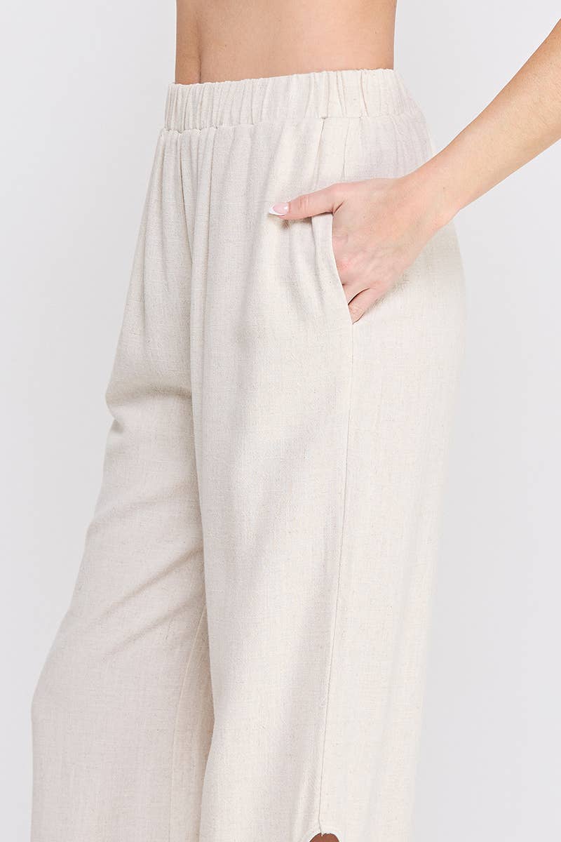 Soft Linen Embroidered Pants