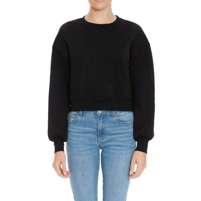 CROPPED PULLOVER: BLACK