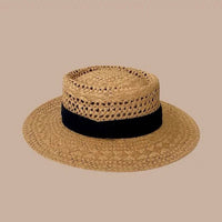 ACCITY - LAFITE GRASS EDGE STRAW FEDORA HATS_CWAH1167: KHAKI3 / (OS) 1