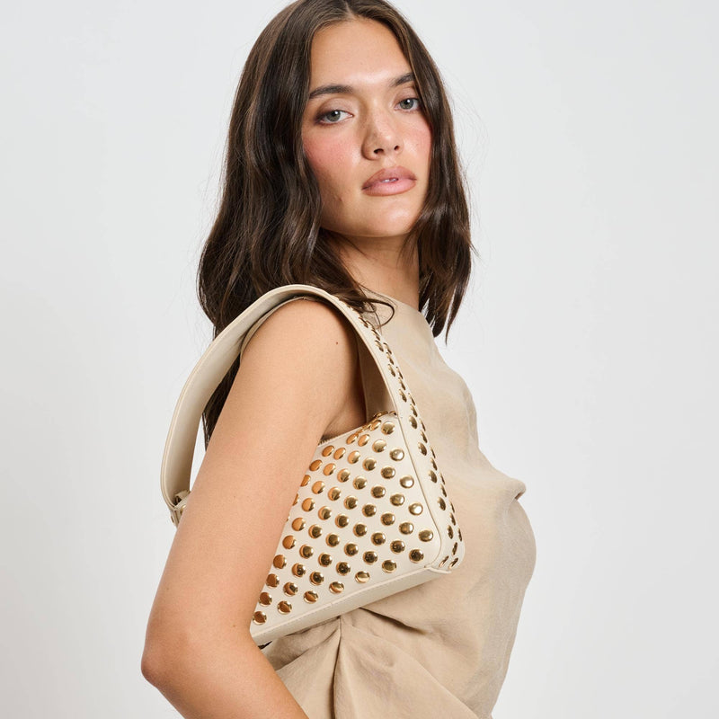 Isabel Studded Crossbody: Oatmilk