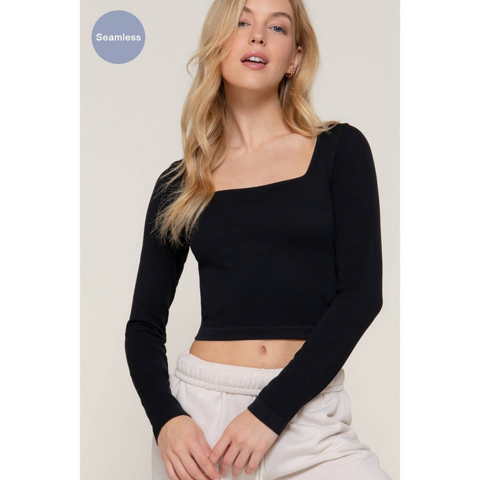 Ribbed Top: BLACK