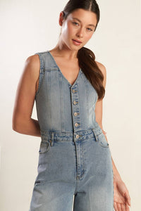 Light Washed Denim Jumpsuit