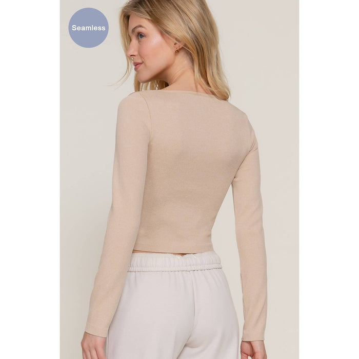 Ribbed Top: Latte