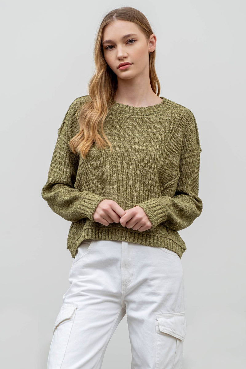 EXPOSED SEAM PULLOVER