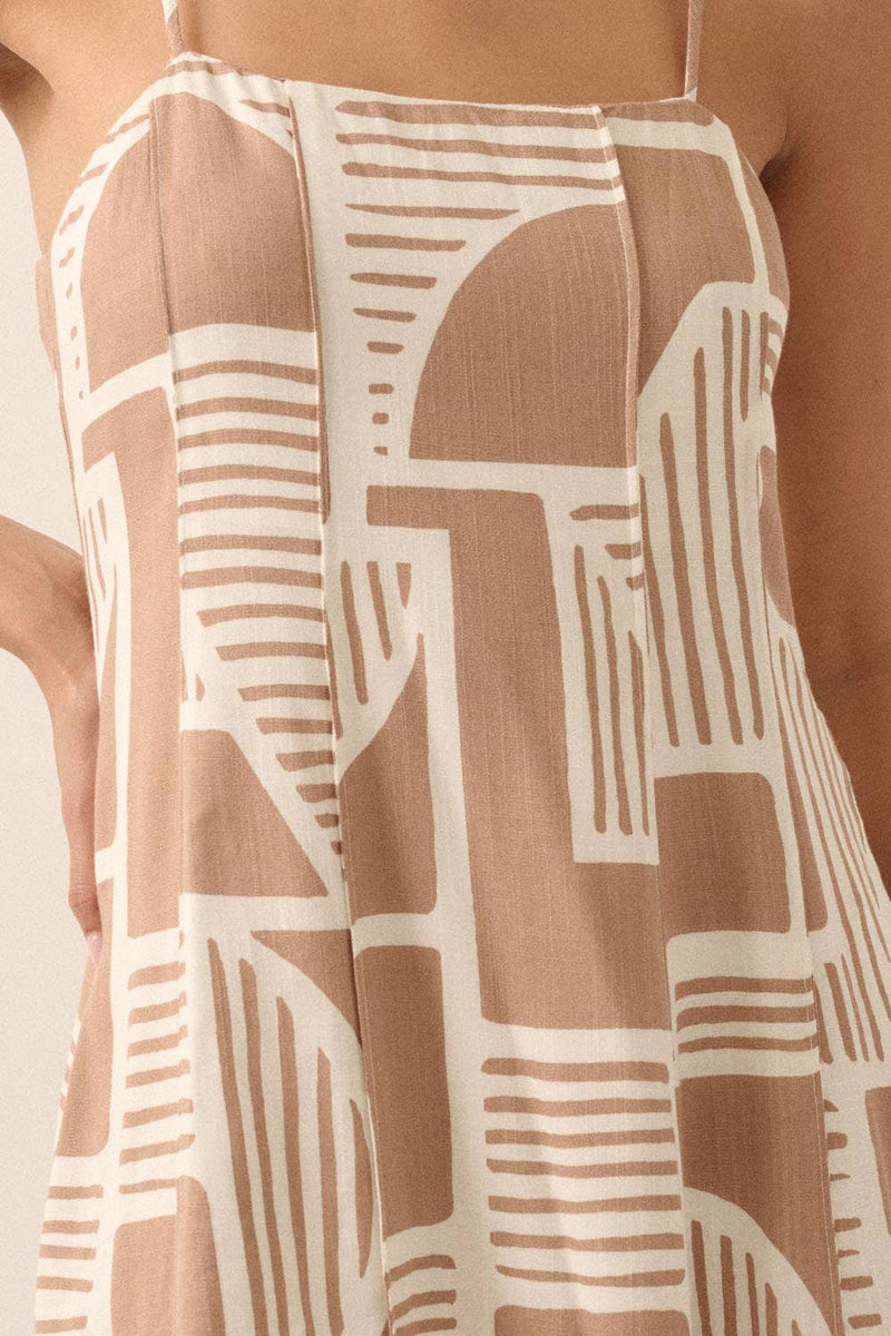 Abstract-Print Mini Dress